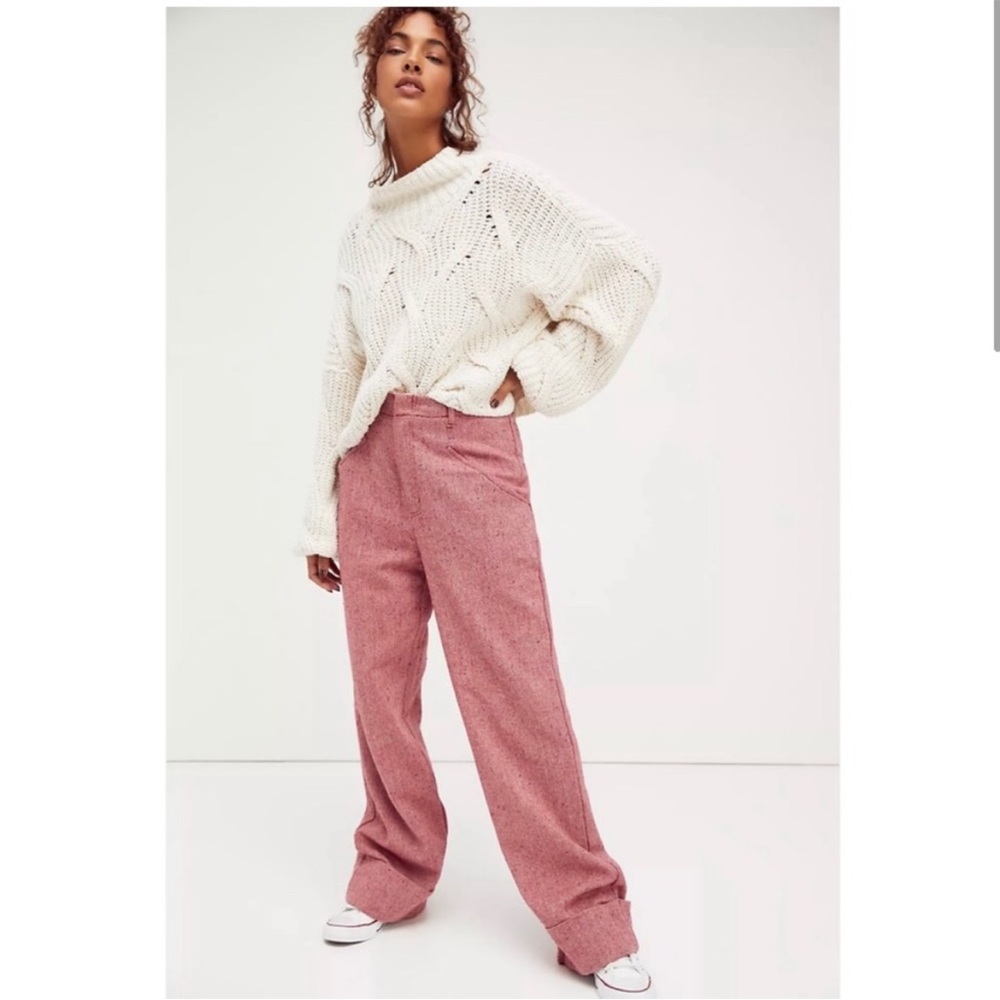 Free People Selina Tweed‎ Trousers Wide Leg Pants Size 0